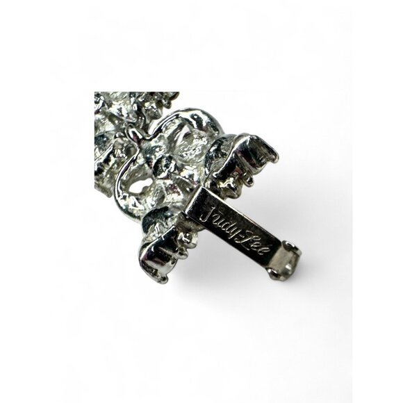 Judy Lee Vintage Floral Crystal Necklace Bracelet & Clip-On Earrings Set - Picture 8 of 16